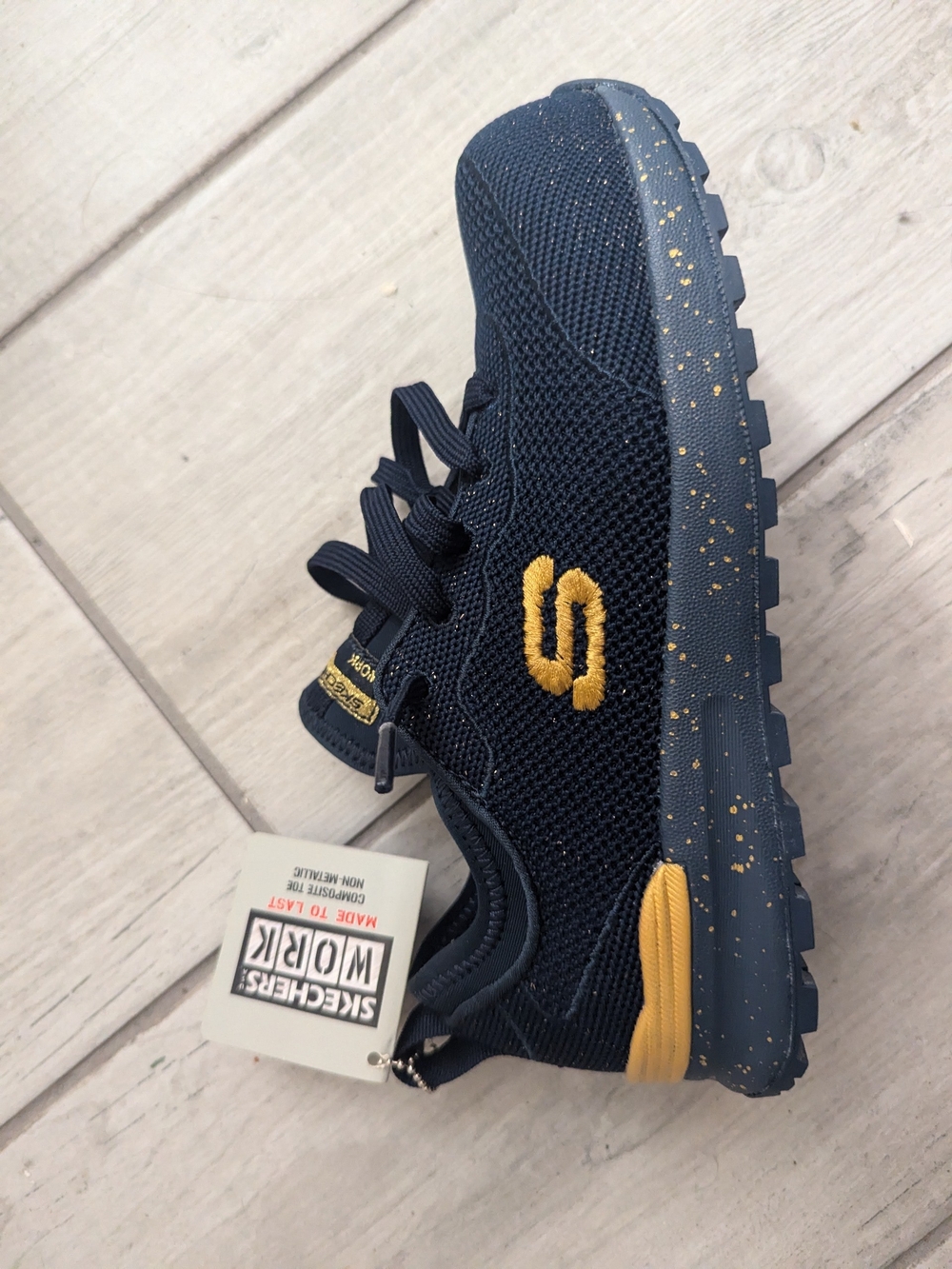 Skechers Navy and Yellow Womes Work Sneaker
